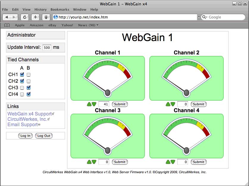 WebGain4 Main Screen